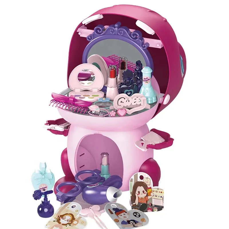 Hot Selling Kids Dinosaur Set Role Pretend Play Make Up Toys Beauty Set Toy Dresser Table Toys