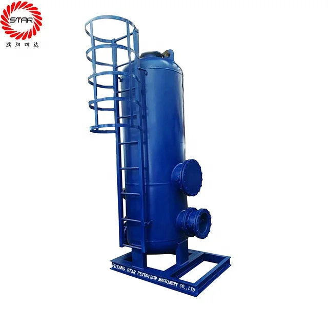 Oil Well testing high-volume drilling mud-gas separator / gas buster / mud degasser