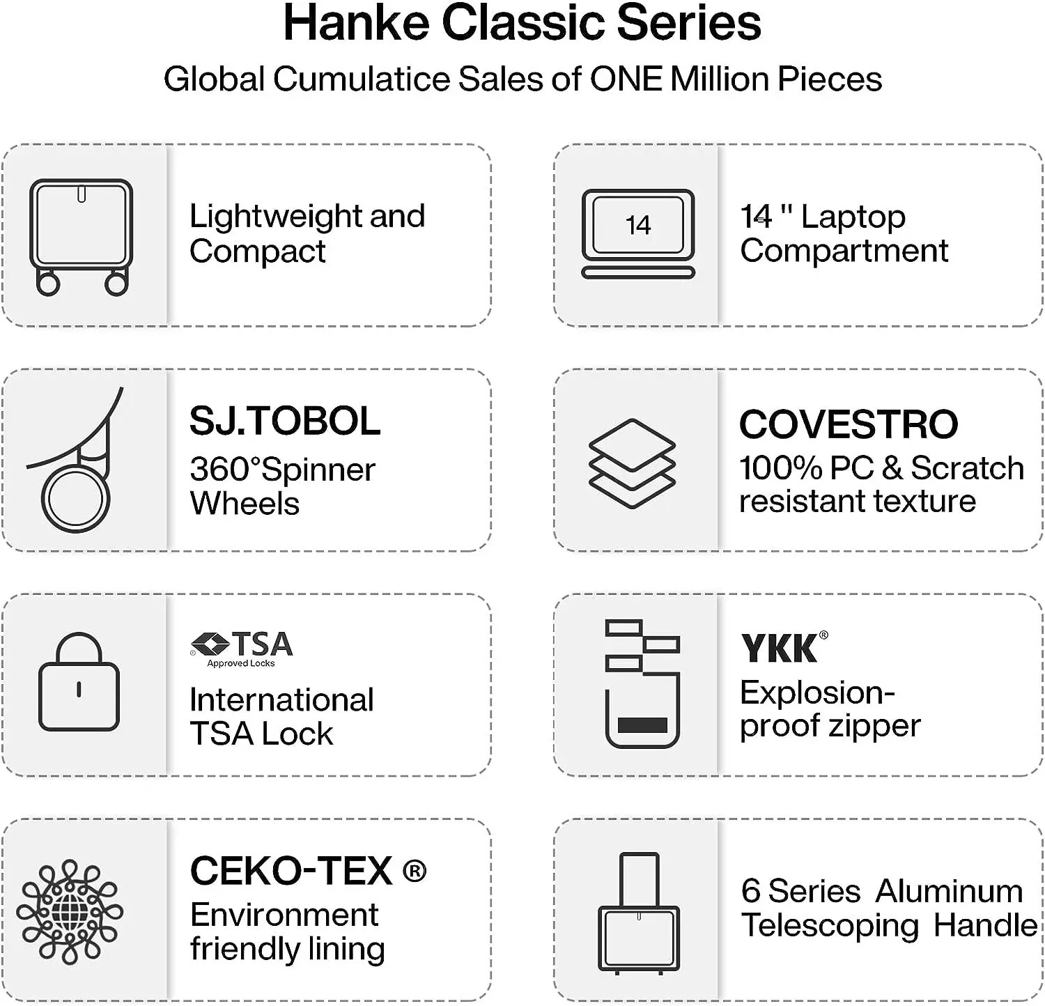 Hanke small trolley case 16 inch boarding universal wheel suitcase cabin business travel luggage bag