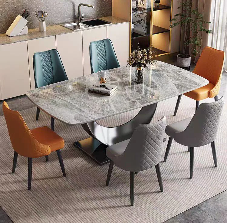 New arrival elegant square designer dining tables dining room set modern dining room furniture with rotating centre