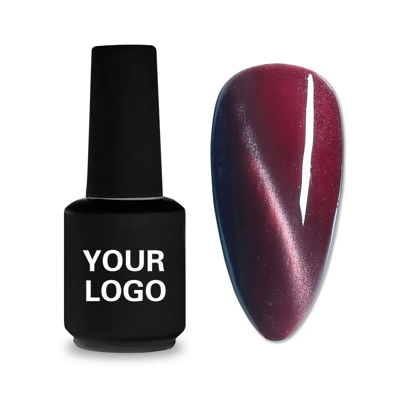 Private Label Led Chameleon Magnetic Finger Crystal Art Color Reflecting 9D Uv Cat Eye Gel Polish