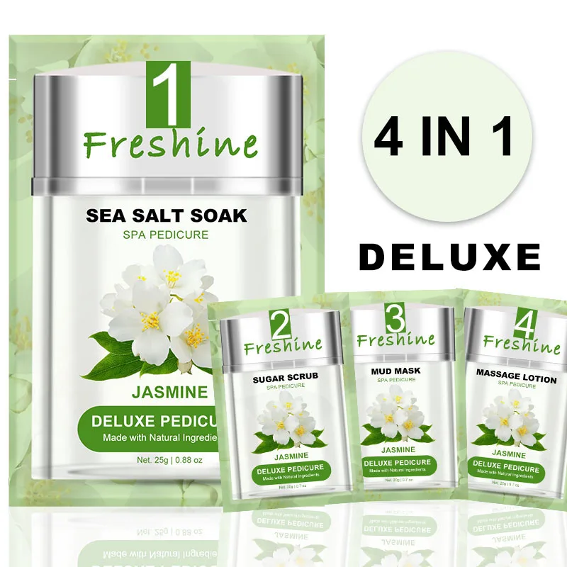Freshine 4 Step Deluxe Pedicure Dead Sea Salt Relaxing Spa Kit Pedicure And Manicure Foot Bath Soak Salt Natural Pedi In A Box