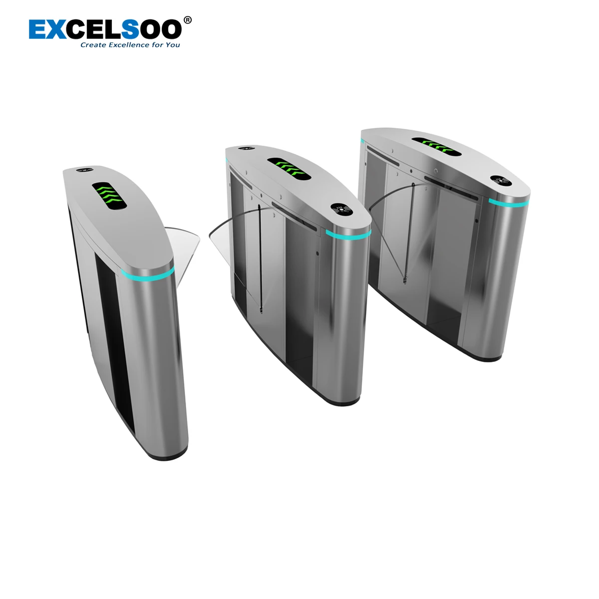 Excelsoo Pedestrian Control System Smart Flap Barrier Gate FLPB312