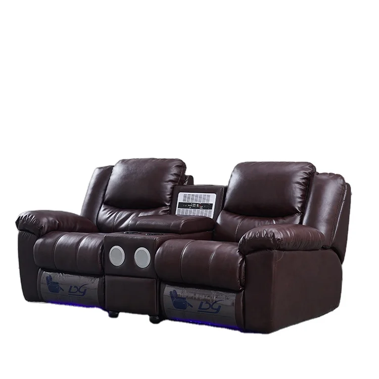 Custom Luxury Home Theater Seat, Black Leather Home Theater Chairs, Home Theater Chair Cup Holder Recliner (60830469524)