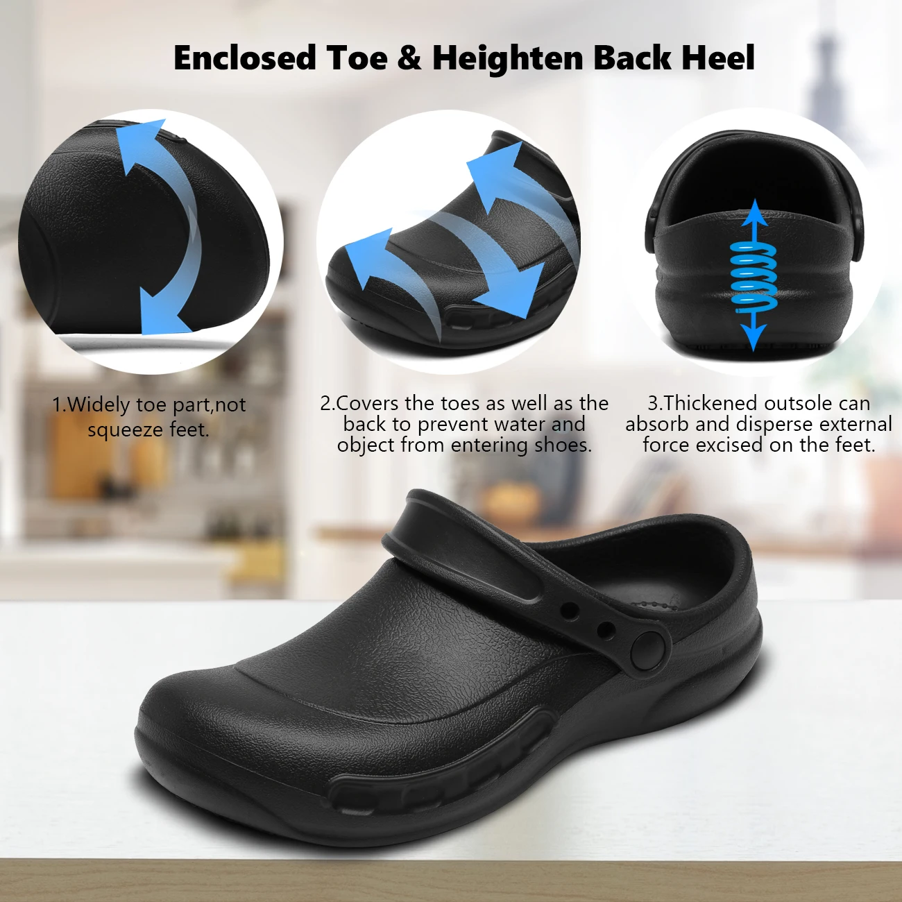 Нескользящая кухонная обувь, защитная обувь шеф-повара, водонепроницаемая Легкая летняя обувь, черные садовые сандалии 2021