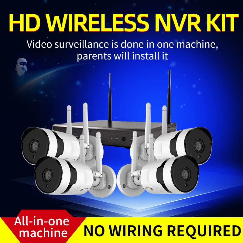 
Outdoor Wireless WIFI NVR KIT Home Survailance Security Camera System 1-8ch HD 1080P Voice Intercom 