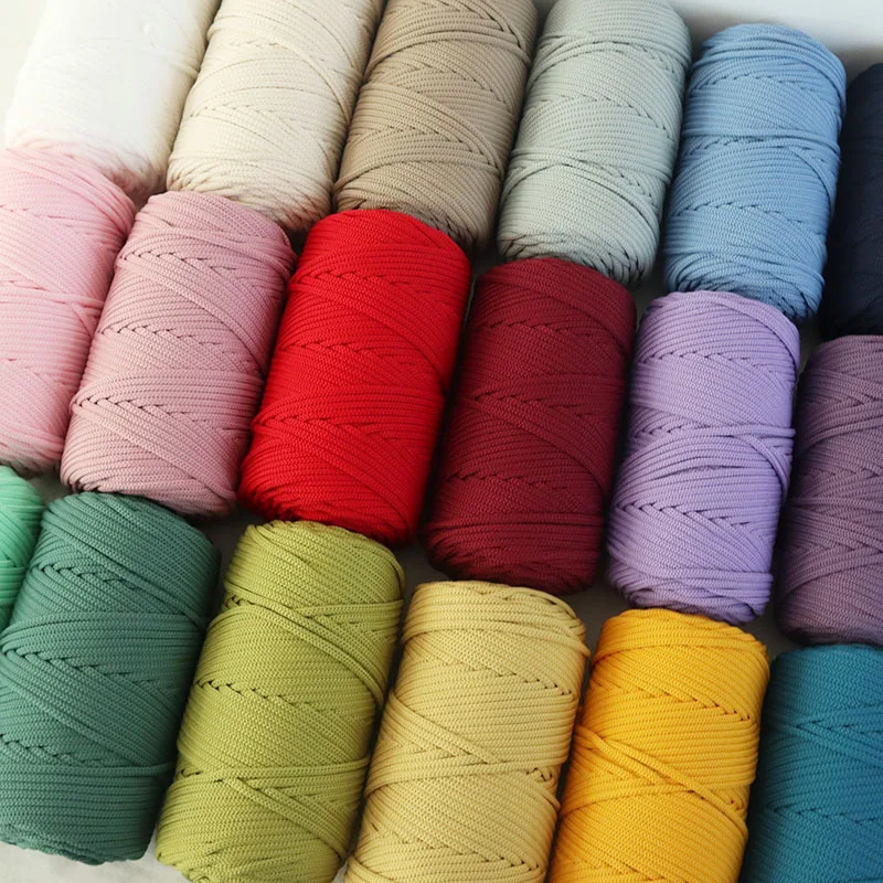 Wholesale 27 colors 3mm round strand cotton rope macrame cord for Diy