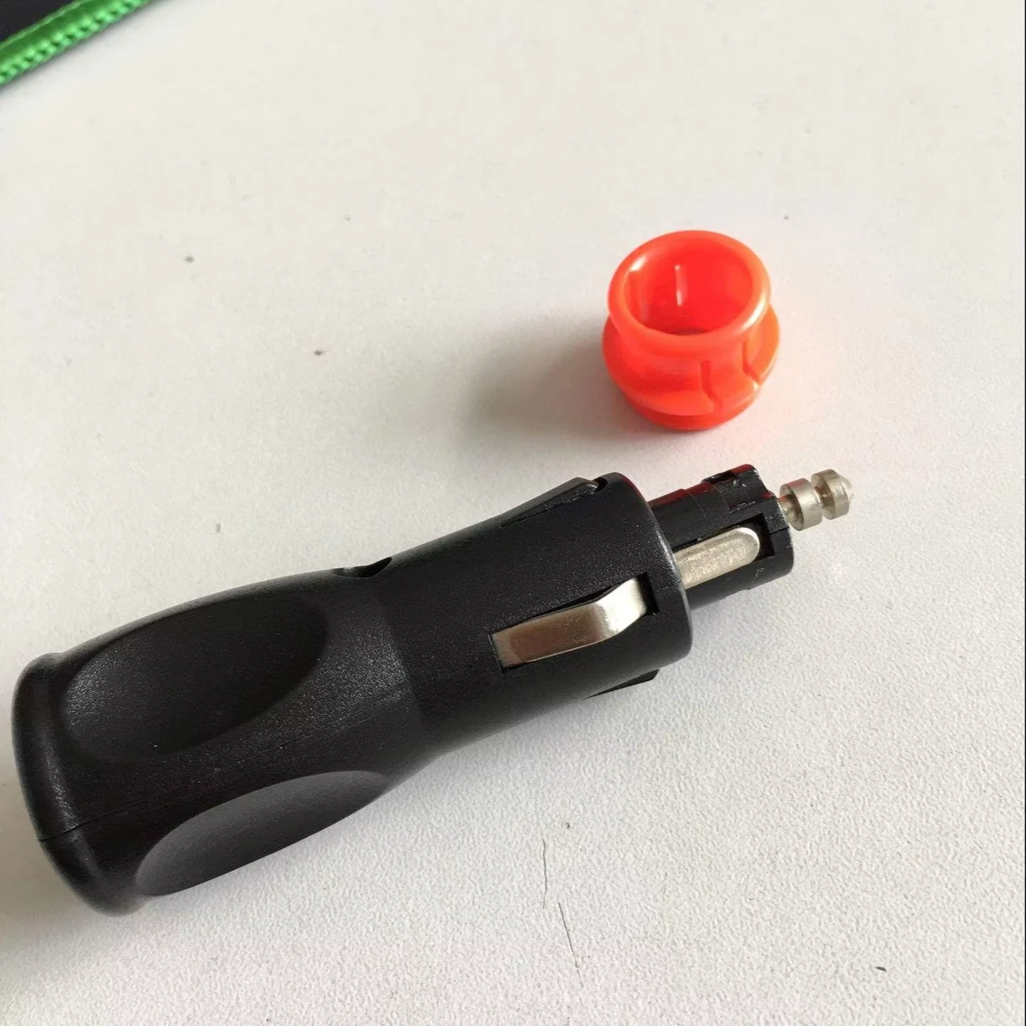 12V male red rear cover car cigarette lighter plug with switch