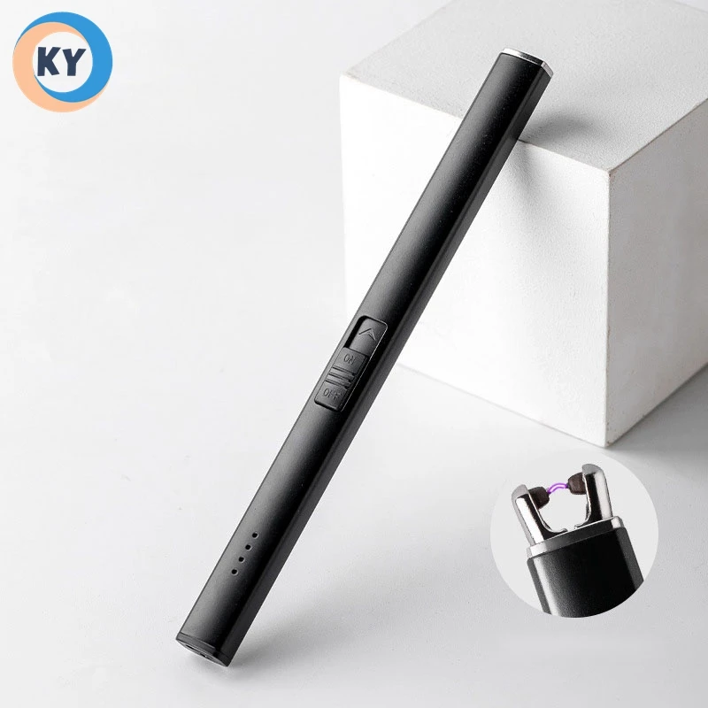 Electric Arc Lighter Battery display Electric USB kitchen Lighter Strong wind resistance Multi colors Lighter