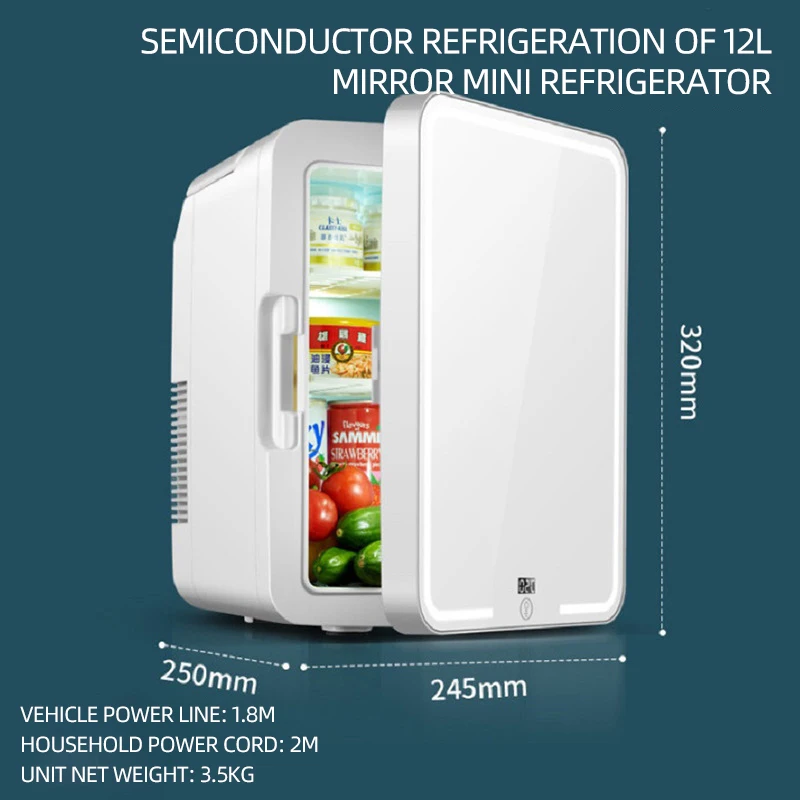 6L 8L 10L 12L 20LMirrored Portable Mini Bar Fridge Cosmetic Refrigerator Beauty Cold Fridge for Skin Care