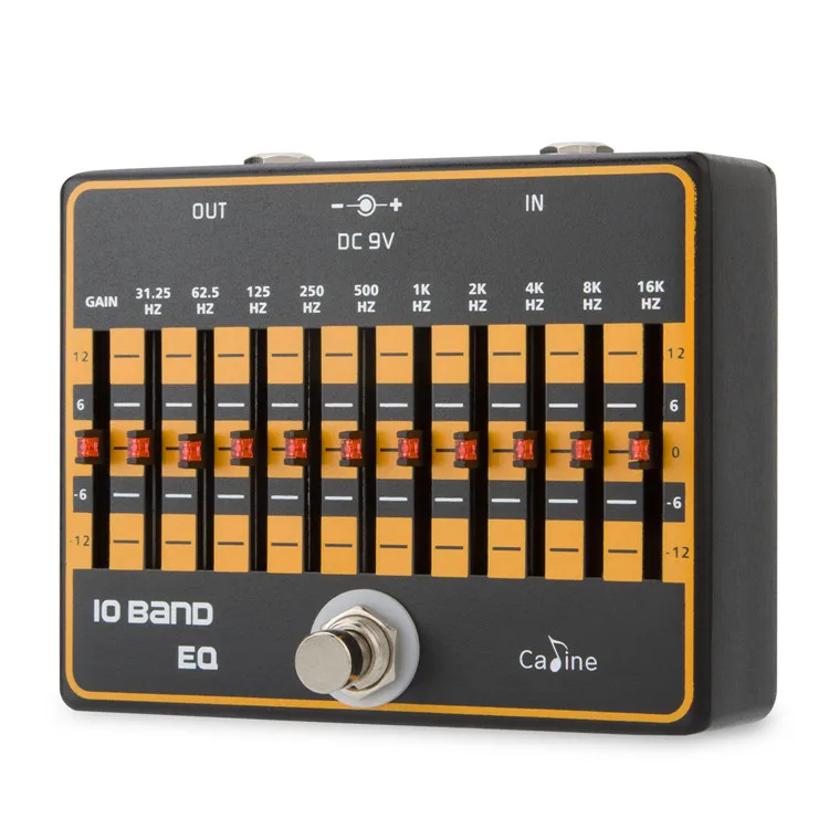 Caline CP-24 10-полосный эквалайзер Гитара Эффект педали газа алюминиевого сплава