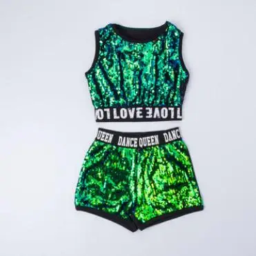 Детский танцевальный костюм KYO для девочек с блестками в стиле хип-хоп