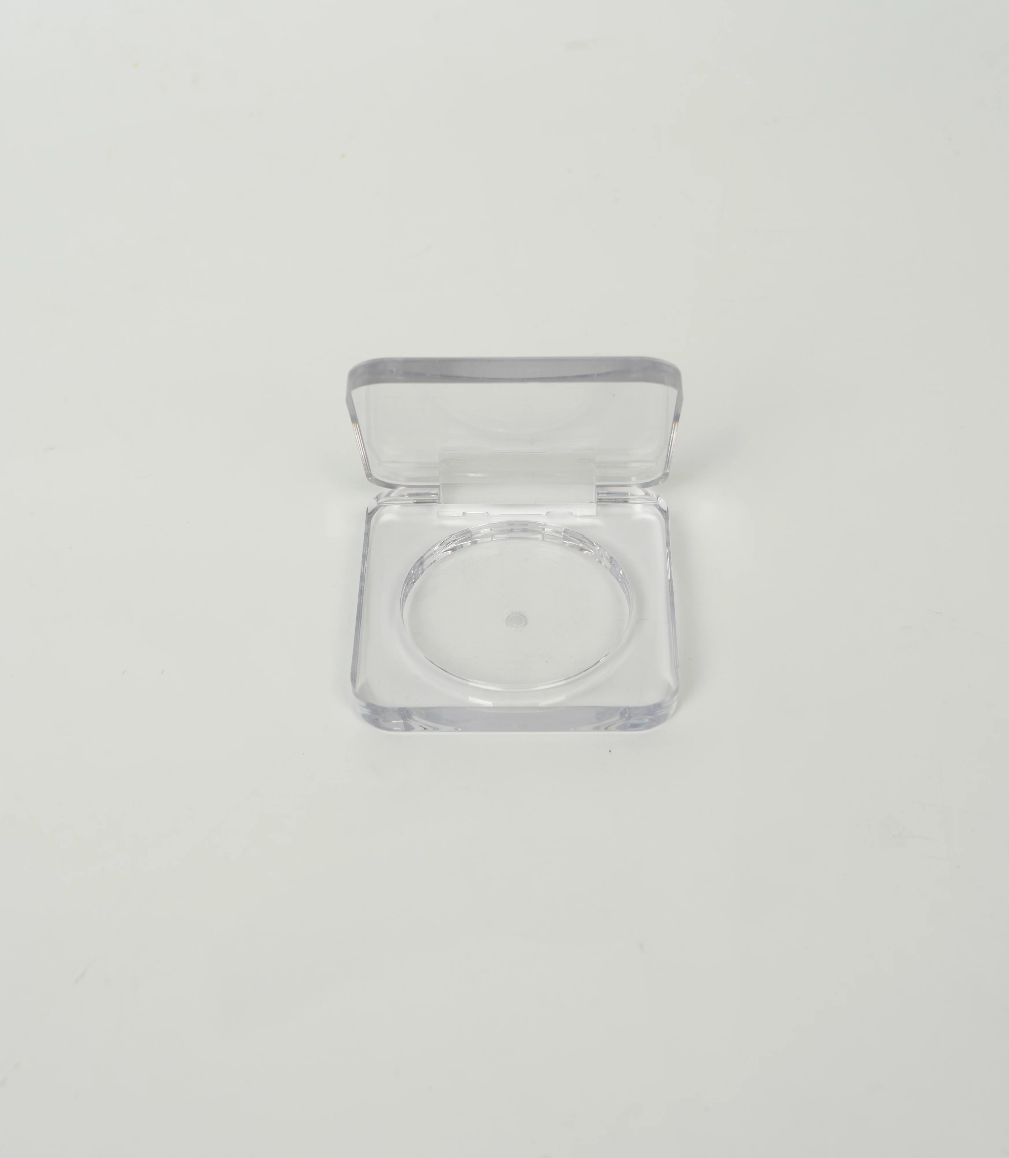 Square Shape New Design Empty Plastic Cosmetic Box for Eye Shadow Blush Handmade with Embossing Printing