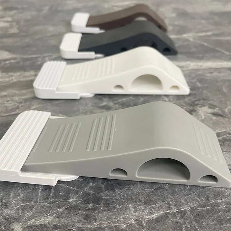 Fast Delivery Doorstops Heavy Duty Tpr Door Stoppers Wedge Security Door Stops With Wall-mounted Holder Works On All Floor Types