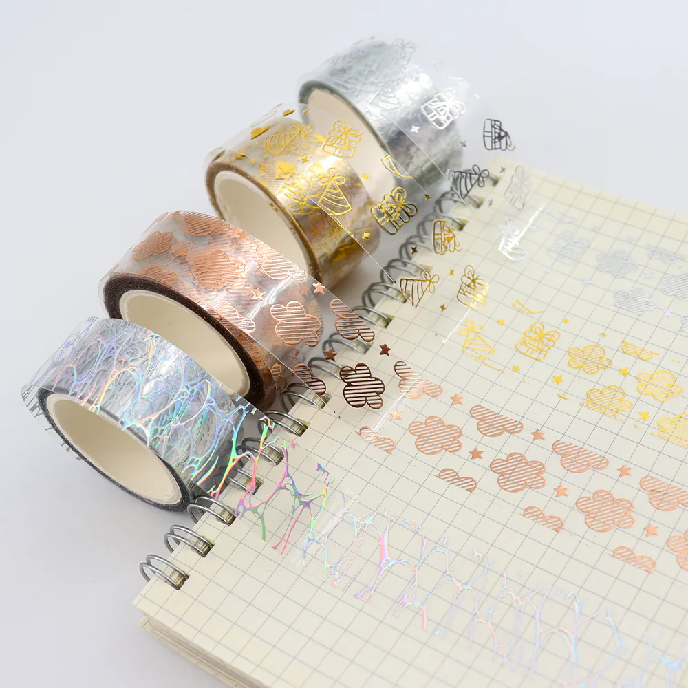 Золотая фольга маскирующая прозрачная водостойкая лента васи На Заказ Декоративная наклейка рулон фольги штамповка