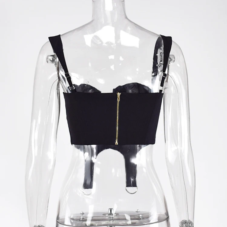 Летний сексуальный однобортный укороченный топ на молнии, рубашки с открытой спиной и низким вырезом, женские топы-бюстье, сексуальные Клубные наряды 2020