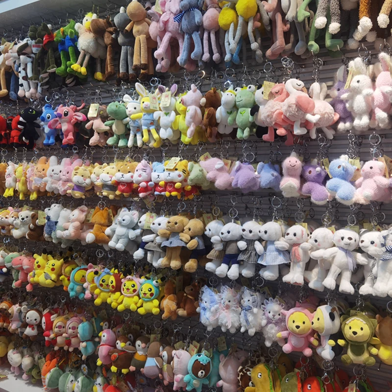 Creative Cartoon PVC Keychain Pendants Charms Keyring Chain Color Bear Dinosaur Duck Rabbit Frog Keychains