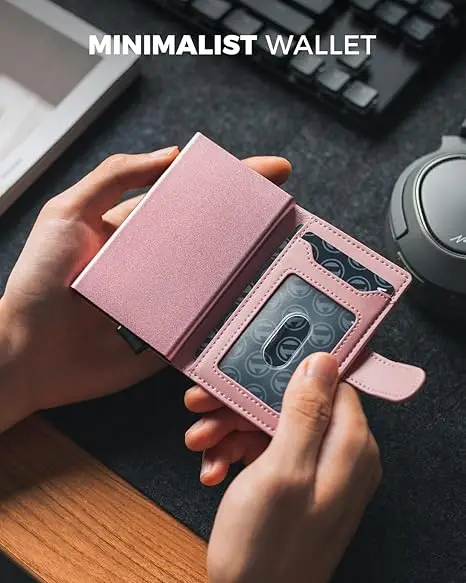 Custom Leather money cilp Slim Leather Wallet Large Bifold Mens Wallet RFID Blocking with ID Windows Credit Card Holder