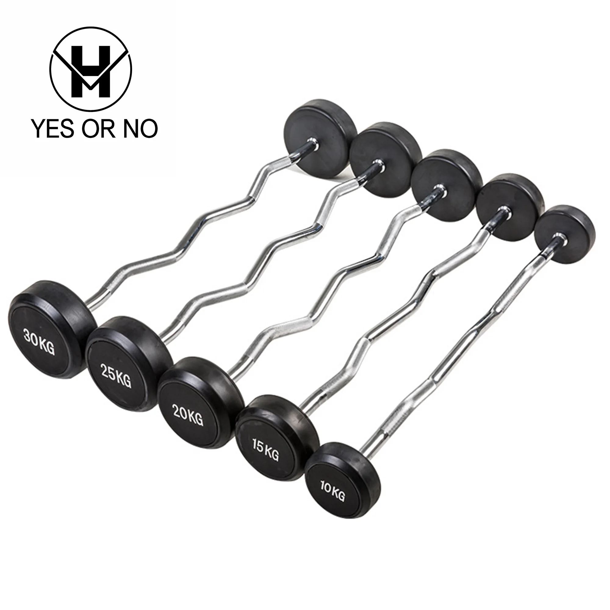 Top Sale Indoor Fitness Equipment Weightlifting Straight Curl Rubber Barbell Bar for Gym