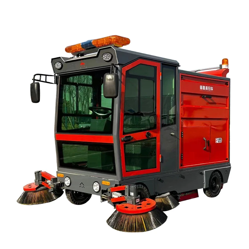 Powerful electric fully enclosed sweeper driving broom cleaning machine road sweeper