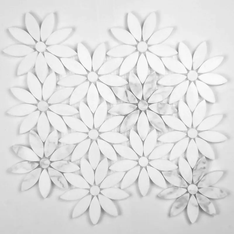 12' x 12' Customized Style  Mosaic Tiles Swimming Pool Tile Backsplash  White Marble Mosaic