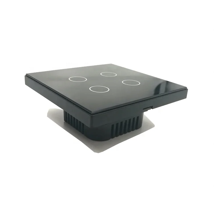 4 gang luxury glass smart touch WIFI wall switch electric for digital home appliance
