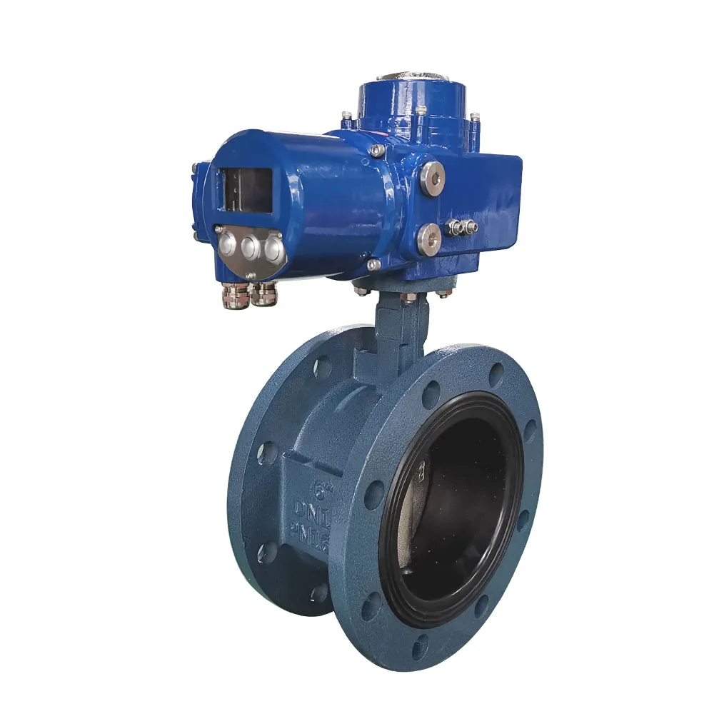 Double Flanged Type Electric 6 Inch Motorized butterfly Valve