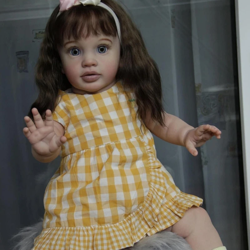 NPK 26Inch Already Painted Finished Doll Huge Real Baby 6 Month Size 3D Skin Art Doll Reborn Toddler Dolls