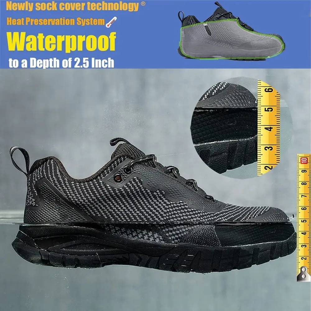 Waterproof Steel Toe Shoes for Men Comfy Lightweight Non-Slip Work Safety Shoes