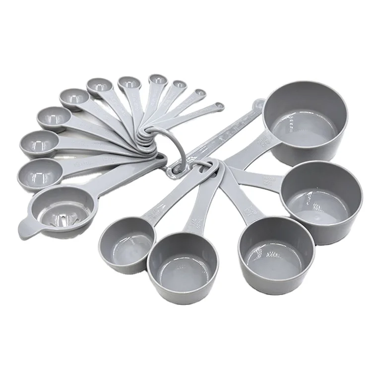 Kitchen Baking Plastic Measuring Spoon and measuring Cups Set for Dry or Liquid