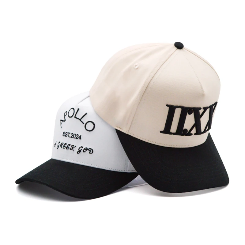 Custom Logo Embroidered Black Blank Golf Caps Hats Baseball Gorras Two Tone A Frame Gym Hat