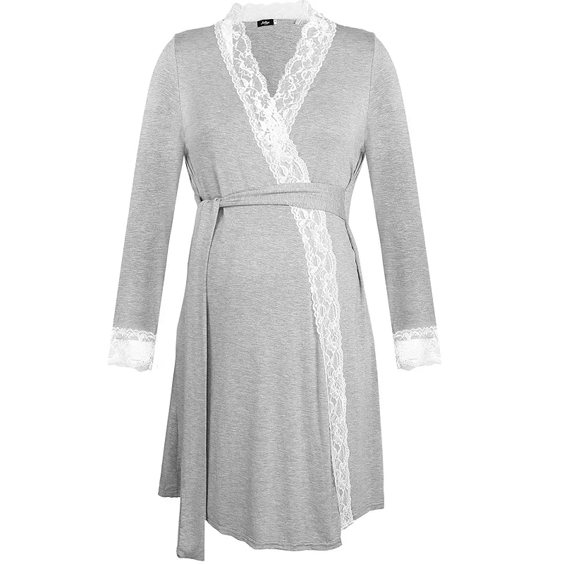 
2021 New Arrivals Maternity Pregnancy Labor Robe Delivery Hospital Nursing Nightgowns Sleepshirts for Breastfeeding 