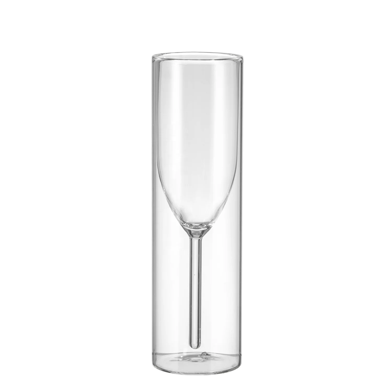 Factory High Borosilicate creative Double Wall Insulated Cup Upside Down Double-Layer wine glass