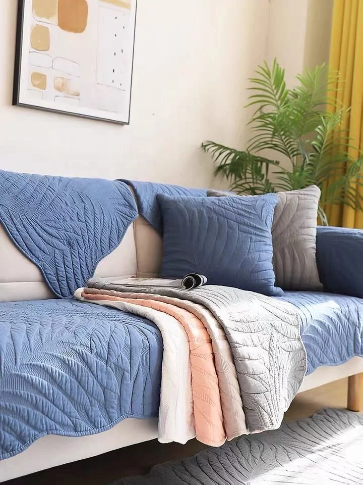 Cotton sofa cover four seasons universal chaise  u-shaped custom patterned sofa cushions