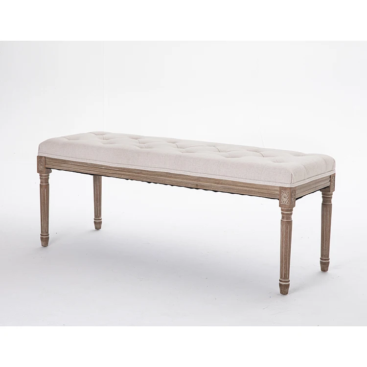 Beautiful Custom Design Home Use Eco-friendly Rubber Wood Soft Sofa Bench Furniture