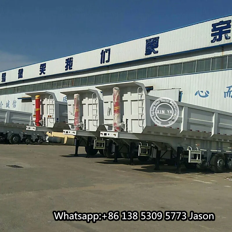 3 axle 80ton 100ton 40cbm 60cbm u shape side dump trailer tipper semi trailer for sale