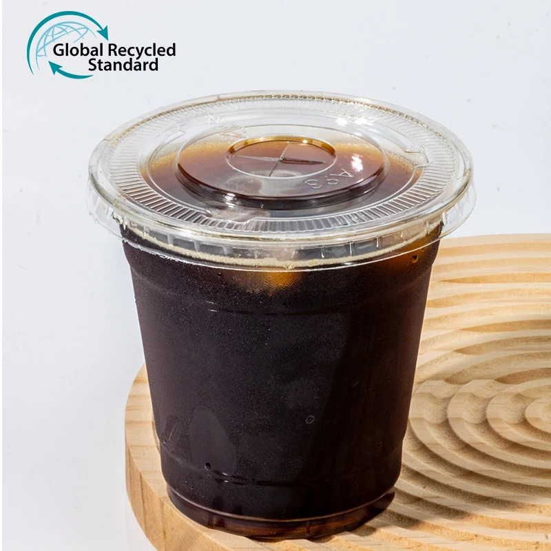 Hot Sale 9oz 92mm Mini Logo Printed Clear Disposable PET Cup Cold Coffee Ice Cream Yogurt Plastic Cup for Dessert