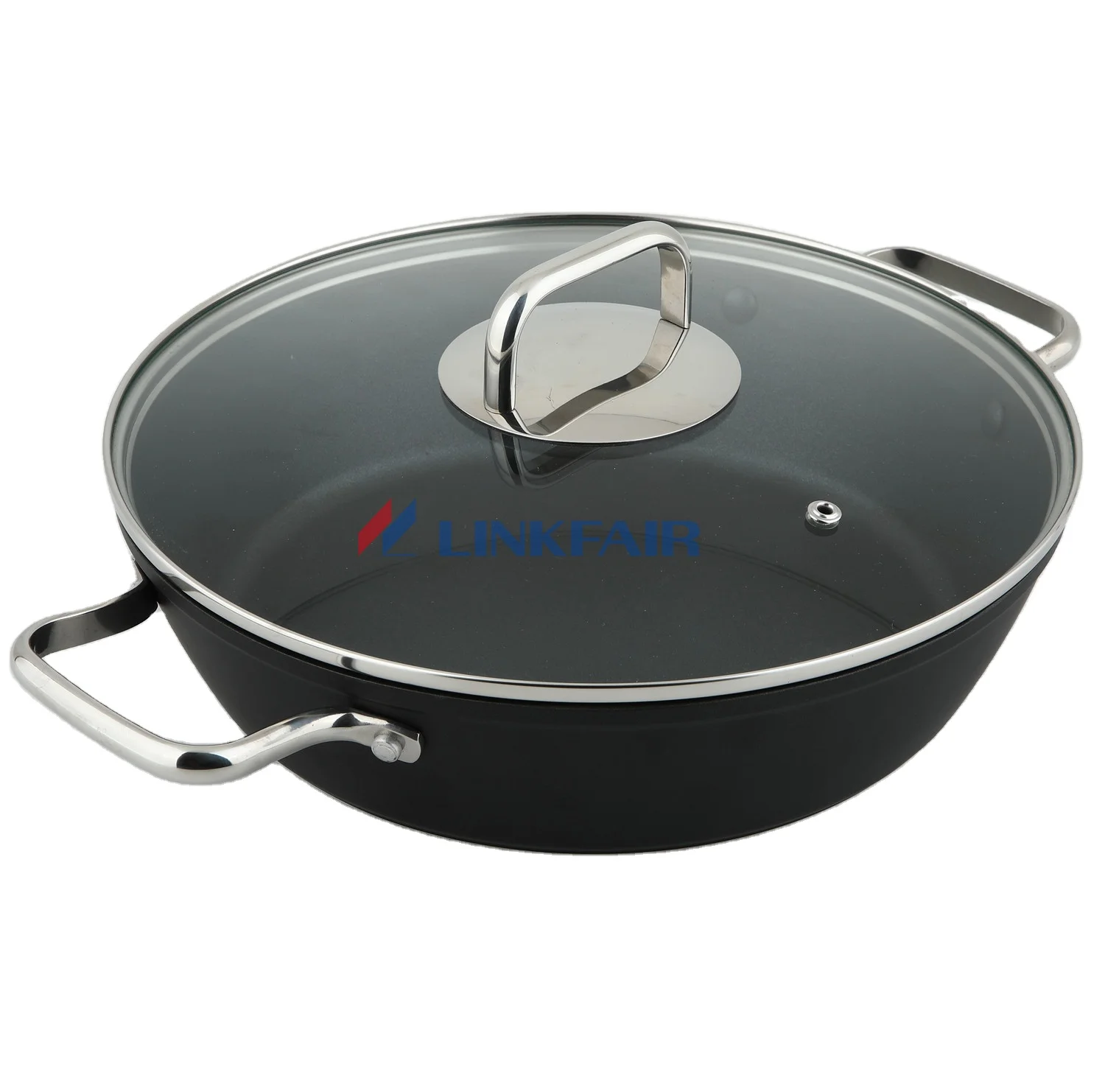 Linkfair Aluminum 24x7cm Non-Stick Dutch Oven with Lid and Essential steel handle 3QT kitchen utensils dinnerware for wholesale