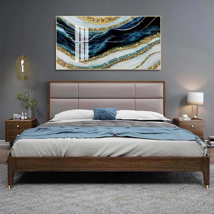 Wholesale Modern Home Hotel Decorative Tempered Crystal Diamond Porcelain Oil Painting With Frame