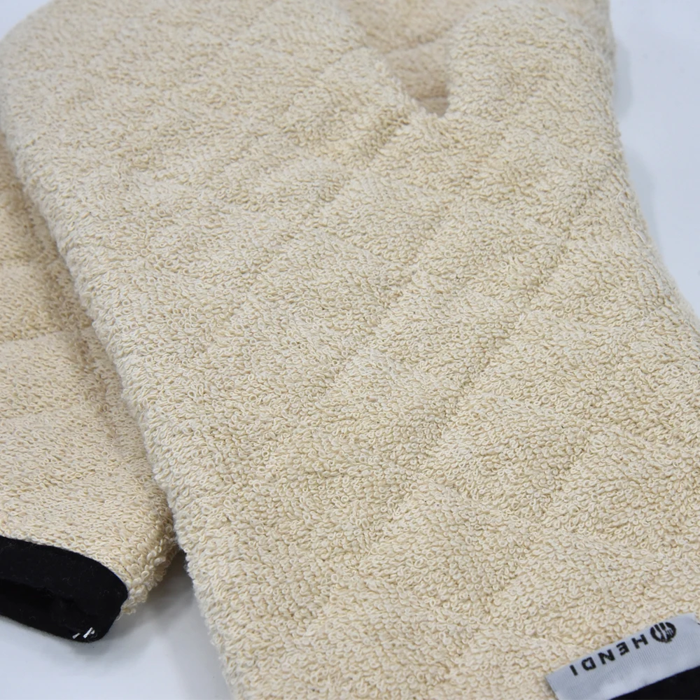 household baking microwave heat resistance kitchen hand mitten 100%cotton terry oven mitt