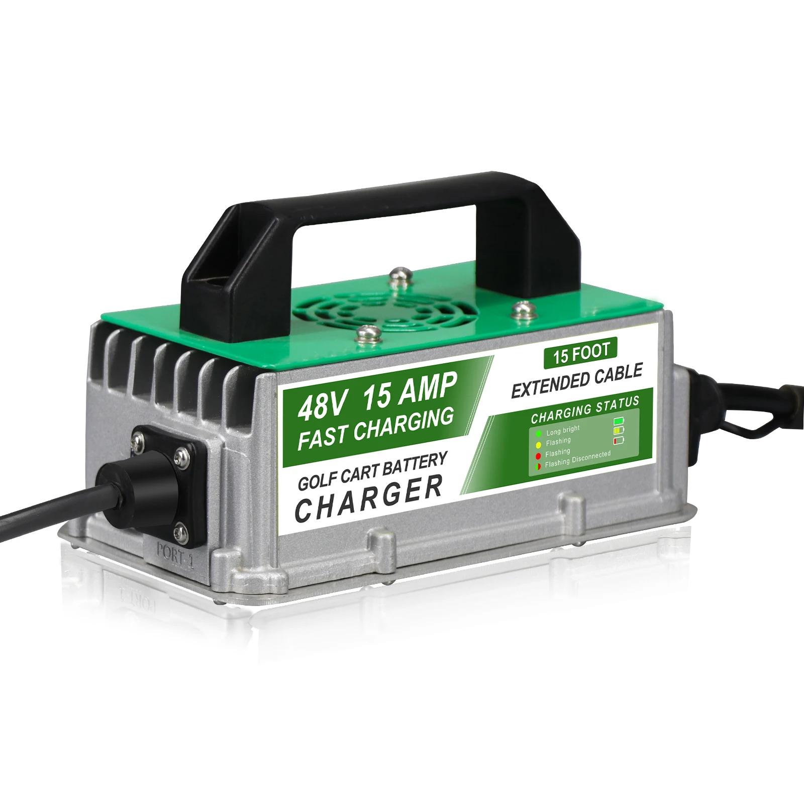 48V15A EZGo Golf Cart Charger for Lithium Battery Lead Acid Battery Pack of electric LSV Buggies Waterproof Fast Charging