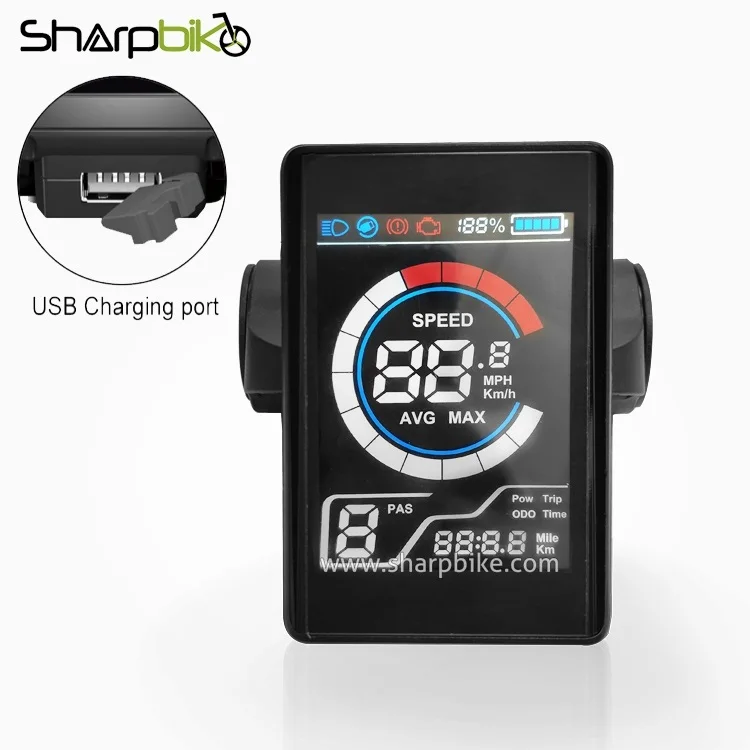  Sharpbike е-байка 36В 48В 60В Электрический велосипед 3 5 дюймов ЖК-дисплей на основе тонкоплёночной технологии цветной экран цилиндрическая литий-ионный аккумулятор