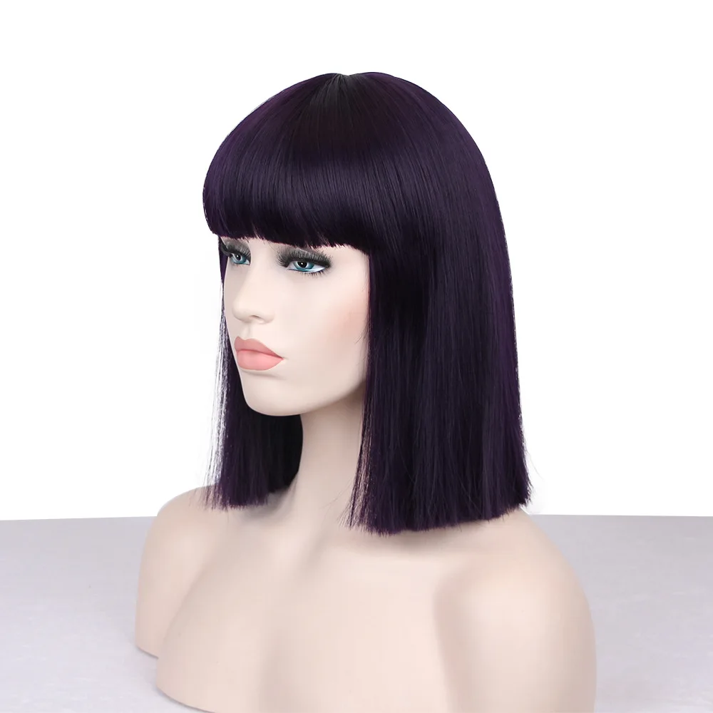 Европейские и американские женские парики, высокотемпературные шелковые челки, короткие прямые волосы, синтетические парики из химического волокна