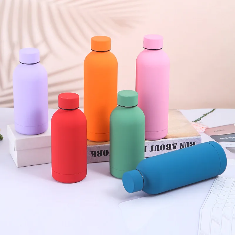 Food Grade BPA Free 500ml 750ml Double Wall Small Mouth Stainless Steel Sport Flask Water Bottle