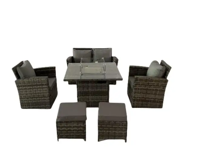 Outdoor use fire pit rattan sofa chair furniture different combination choice for dining living room park courtyard hall use