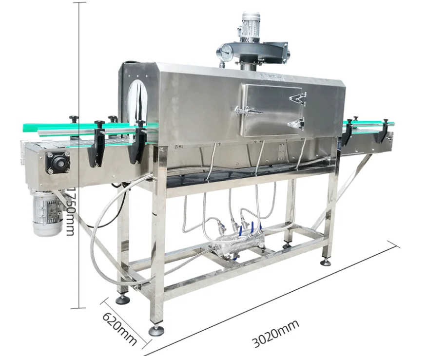 
Auto electric heat thermal steam sleeve shrink wrap label tunnel machine 120w 210 bottles/minute for food beverage industry 