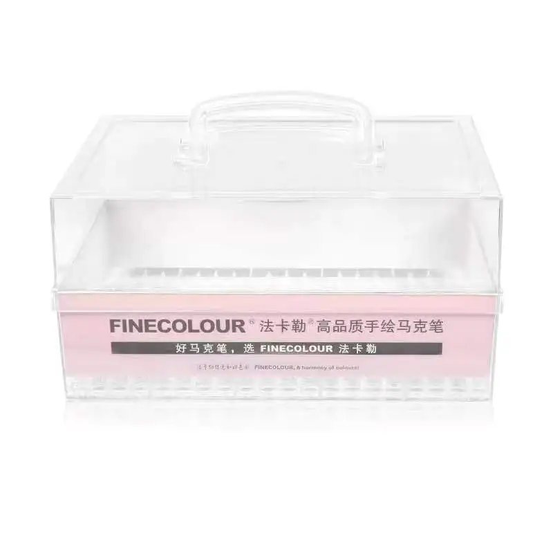 Finecolour 160/240/480 слот, высокое качество, портативный прозрачный акриловый художественный маркер, жесткий пластиковый ящик, переносной футляр для ручек