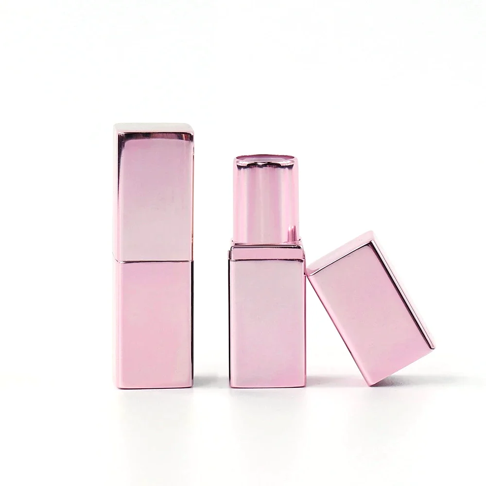 make your own lipstick tube with logo aluminum shiny pretty pink mini tube 1.2g small lipstick tube