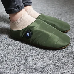 Custom Winter men Women Indoor Outdoor Electric Battery Powered Foot warmer USB Carbon Fiber Heated Slippers
