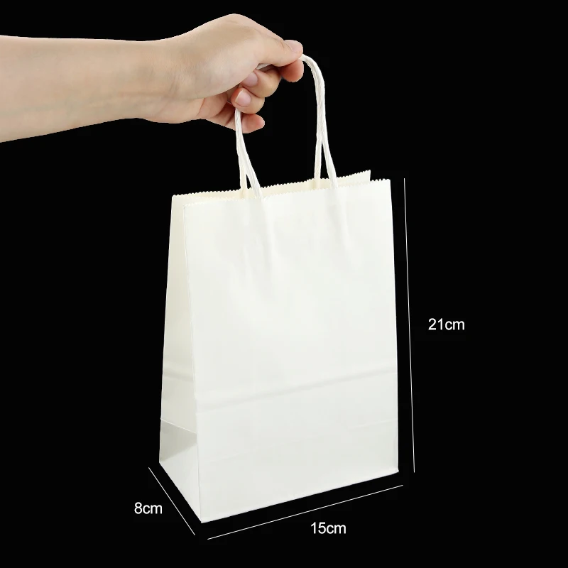 26*12*33 cm stock White and brown colorful biodegradable kraft paper twisted tote shopping bag with logo printed